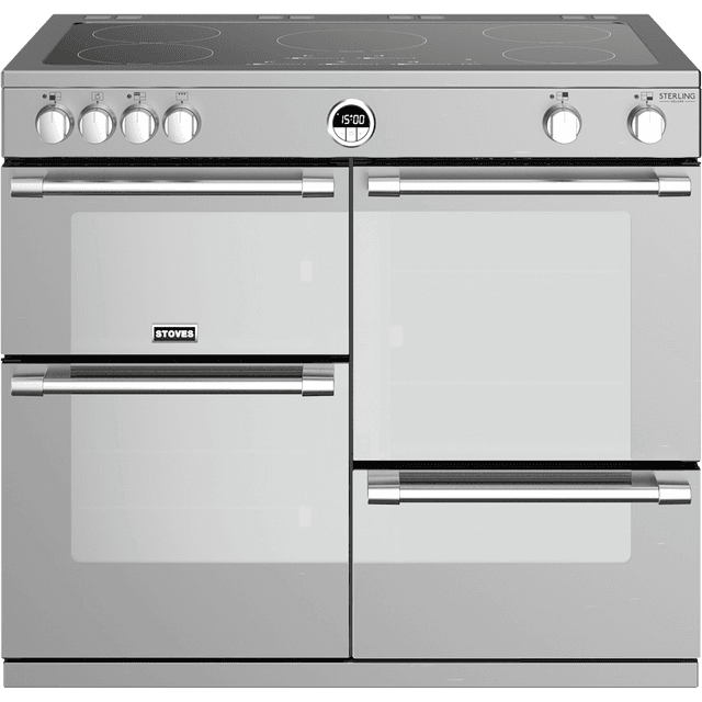 Stoves Sterling Deluxe S1000EI 100cm Electric Range Cooker with Induction Hob - Stainless Steel - A/A/A Rated